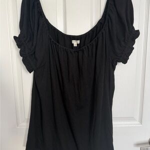 Max Studio Black Puff Sleeve Blouse